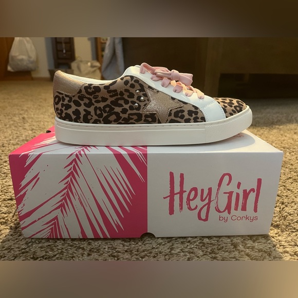 Corkys Shoes - Hey Girl by Corky’s Leopard Rose Gold Sneakers